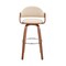 Armen Living Daxton 30" Cream Faux Leather and Walnut Wood Bar Stool LCDXBAWACR30 - alternate 9